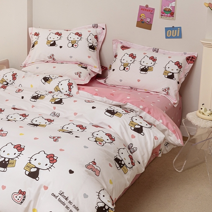 91家纺网 家纺一手货源 找家纺 总 富瑞阁2024年新款13070全棉三丽鸥库洛米四件套三件套