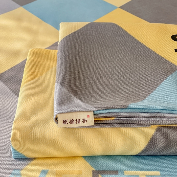 91家纺网 家纺一手货源 找家纺 棉乐町家居 2025新款爆款印花老粗布床单系列 忘川