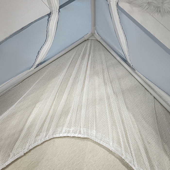 91家纺网 家纺一手货源 找家纺 青竹苑 2024新款内穿蕾丝花边坐床蚊帐 爱丽丝-蓝灰