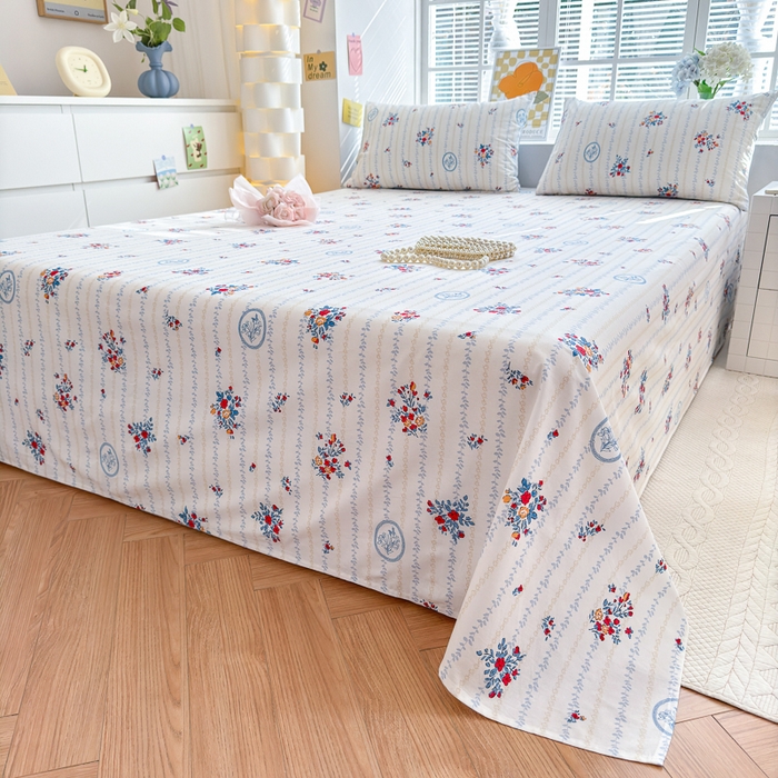 91家纺网 家纺一手货源 找家纺 清雅福 2024新款全棉13372小清新单床单 伯爵夫人