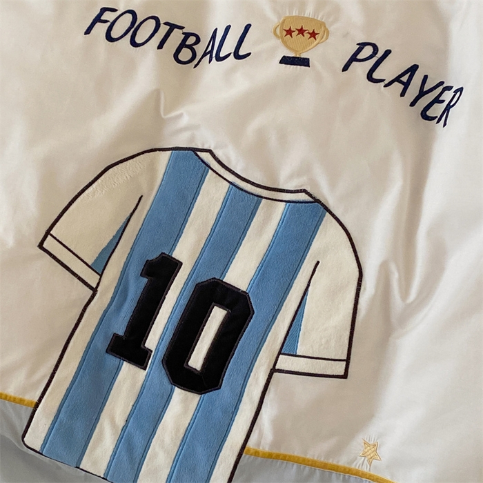 91家纺网 家纺一手货源 找家纺 （总）星野 2024新款加厚40s水洗棉刺绣四件套-足球梦