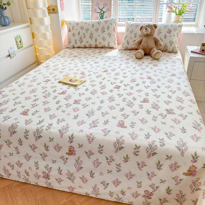 91家纺网 家纺一手货源 找家纺 清雅福 2024新款全棉13372小清新单床单 花萃清风