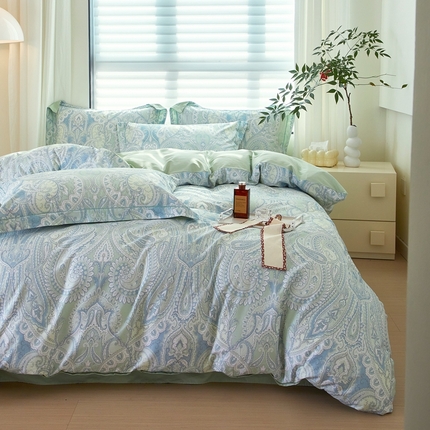 91家纺网 家纺一手货源 找家纺 （总）启航家居 2025春夏全棉铂金棉数码印花四件套