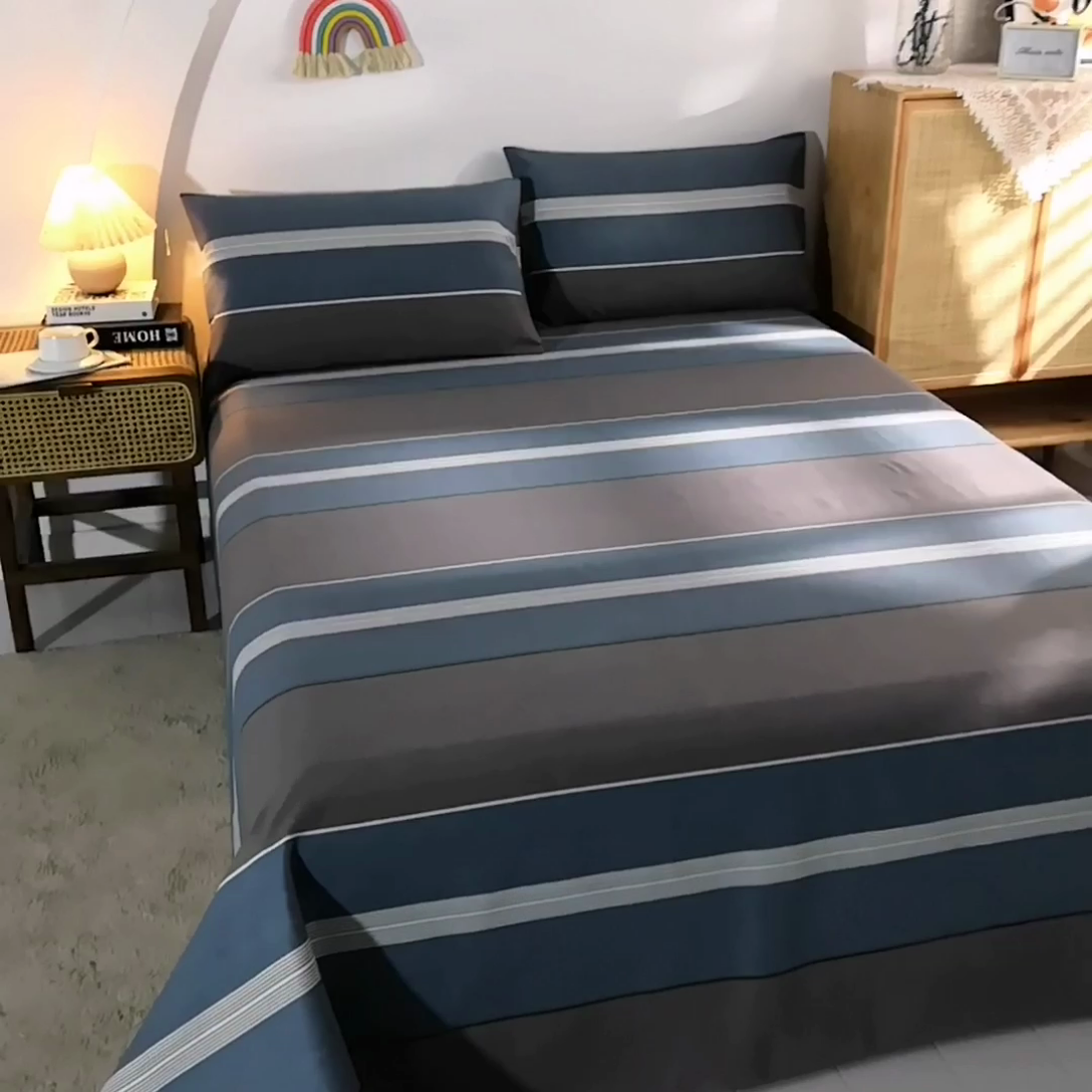 91家纺网 家纺一手货源 找家纺 棉乐町家居 2025新款爆款印花老粗布床单系列 维亚