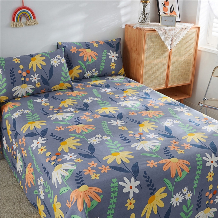 91家纺网 家纺一手货源 找家纺 棉乐町家居 2025新款爆款印花老粗布床单系列 温晨花语