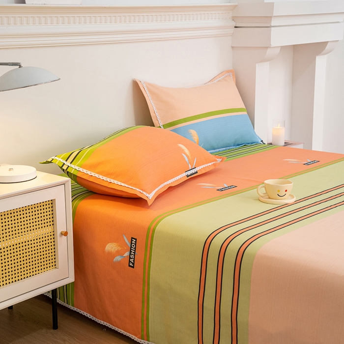 91家纺网 家纺一手货源 找家纺 棉乐町家居 2025新款花边老粗布印花床单系列 浪漫巴黎