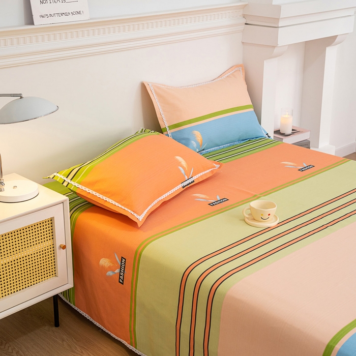 91家纺网 家纺一手货源 找家纺 棉乐町家居 2025新款花边老粗布印花床单系列 浪漫巴黎