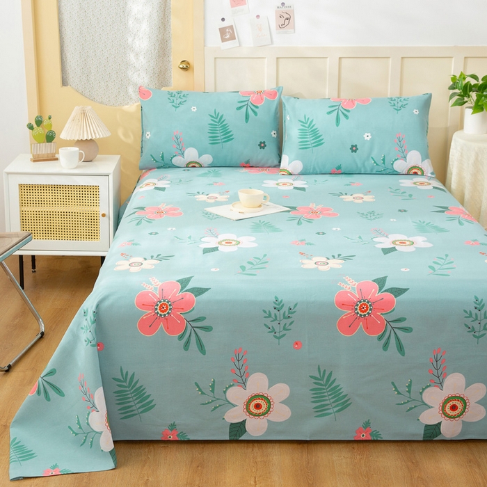 91家纺网 家纺一手货源 找家纺 棉乐町家居 2025新款爆款印花老粗布床单系列 恬静