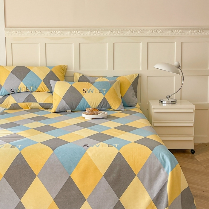 91家纺网 家纺一手货源 找家纺 棉乐町家居 2025新款爆款印花老粗布床单系列 忘川