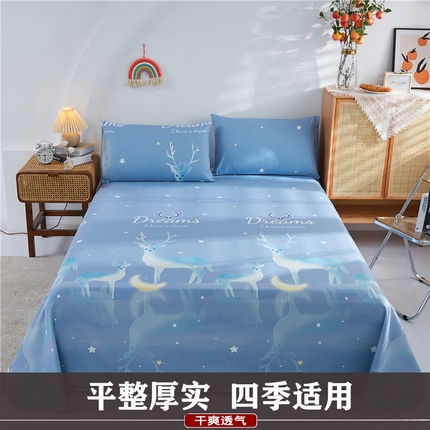 棉乐町家居 2025新款爆款印花老粗布床单系列 梦幻小鹿