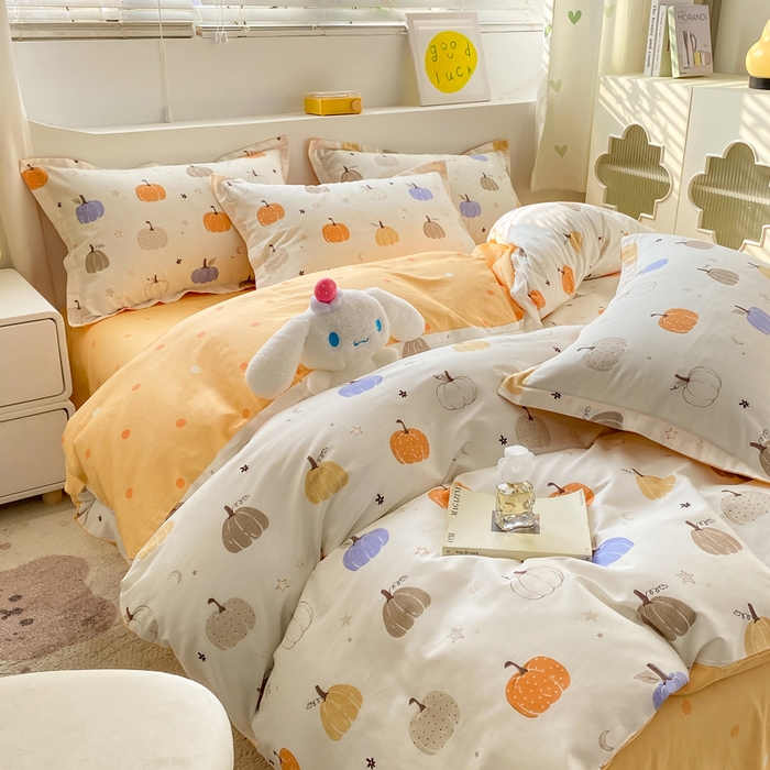 91家纺网 家纺一手货源 找家纺 朵安家纺 2024新款12868全棉四件套系列-四件套 思念南瓜