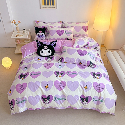 91家纺网 家纺一手货源 找家纺 （总）爱丽丝 2024新款全棉三丽鸥新品系列-四件套（含5元防伪码）