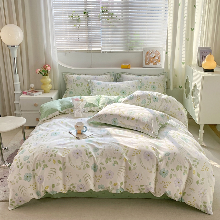 91家纺网 家纺一手货源 找家纺 朵安家纺 2024新款12868全棉四件套系列-四件套 花韵清香