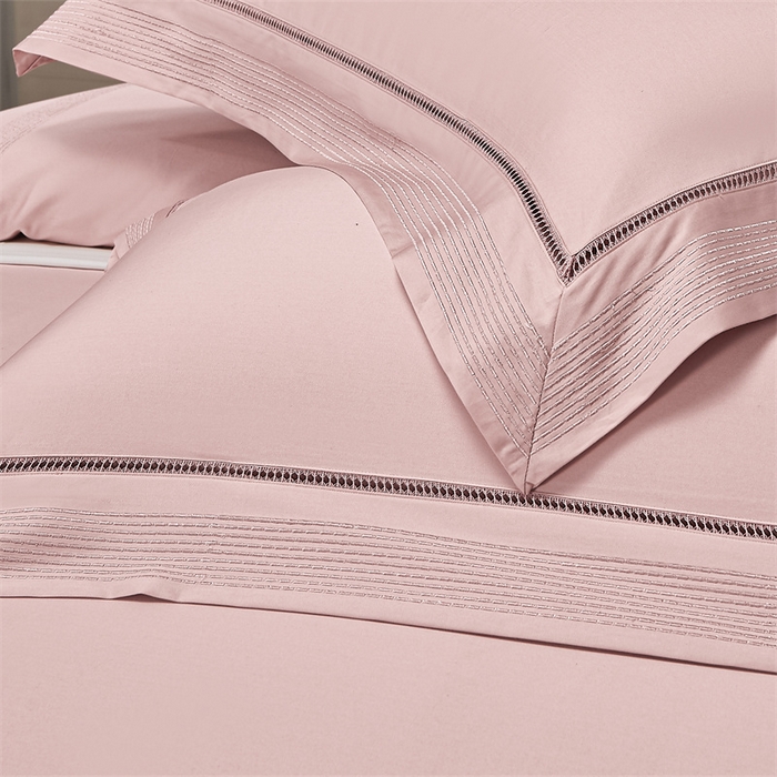 91家纺网 家纺一手货源 找家纺 榻尚家居 2024新款阿瓦提长绒棉贡缎四件套 佳期 佳期豆沙