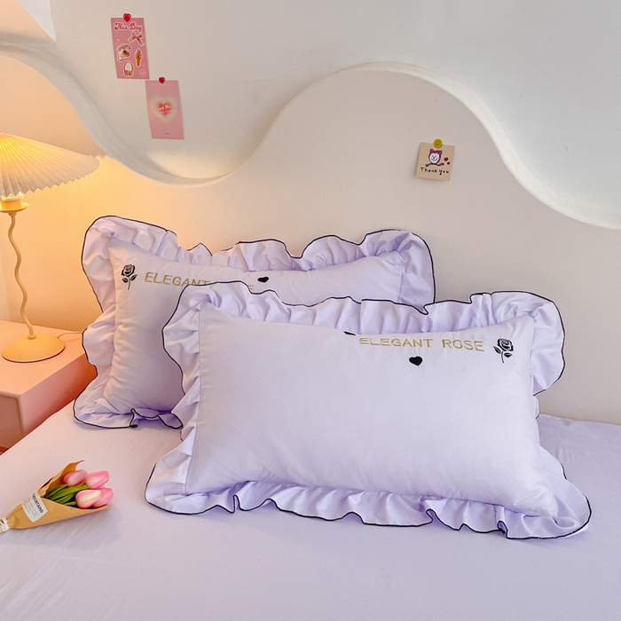 91家纺网 家纺一手货源 找家纺 AB家纺 2024新款水洗棉绣花四件套-唯一系列 唯一夕雾紫