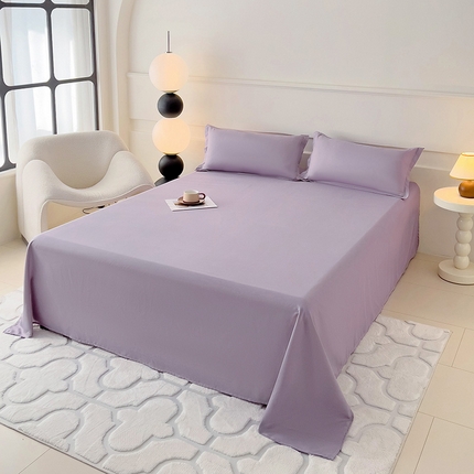 91家纺网 家纺一手货源 找家纺 （总）楠沐家纺  2025年新款纯色亲肤芦荟棉水洗棉床单系列-床单枕套