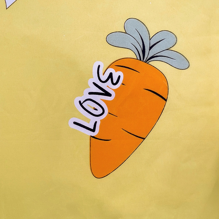 91家纺网 家纺一手货源 找家纺 楠沐家纺  2025年新款亲肤水洗棉芦荟棉印花床单系列 开心萝卜