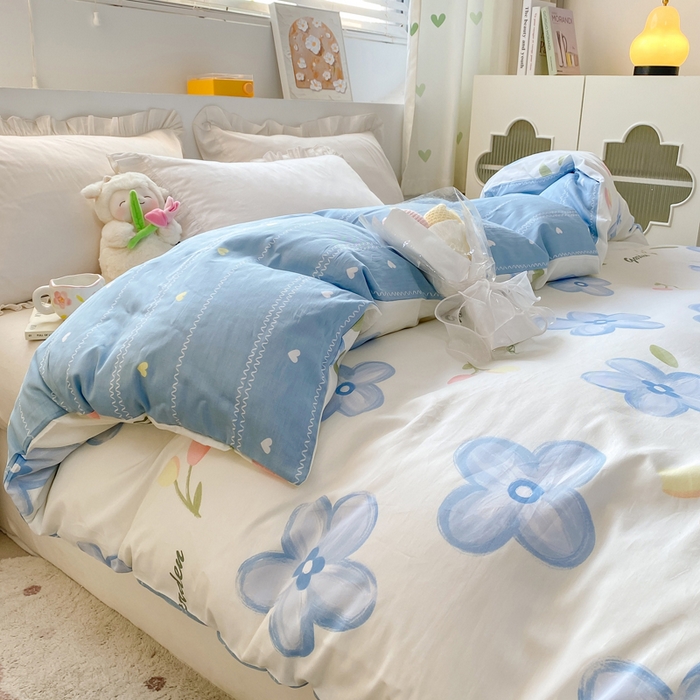 91家纺网 家纺一手货源 找家纺 朵安家纺 2024新款12868全棉单被套系列 春熙-兰