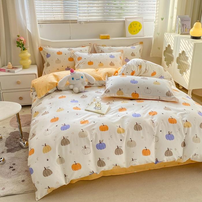 91家纺网 家纺一手货源 找家纺 朵安家纺 2024新款12868全棉四件套系列-四件套 思念南瓜