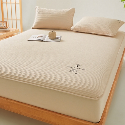 91家纺网 家纺一手货源 找家纺 （总）居眠 2024新款无染大豆夹棉床笠-拍法二