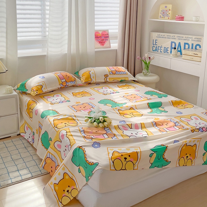 91家纺网 家纺一手货源 找家纺 （总）楠沐家纺  2025年新款亲肤水洗棉芦荟棉印花床单系列