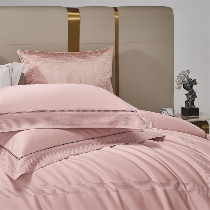 91家纺网 家纺一手货源 找家纺 榻尚家居 2024新款阿瓦提长绒棉贡缎四件套 佳期 佳期豆沙