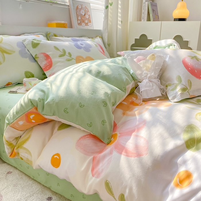91家纺网 家纺一手货源 找家纺 朵安家纺 2024新款12868全棉四件套系列-四件套 草莓仙子
