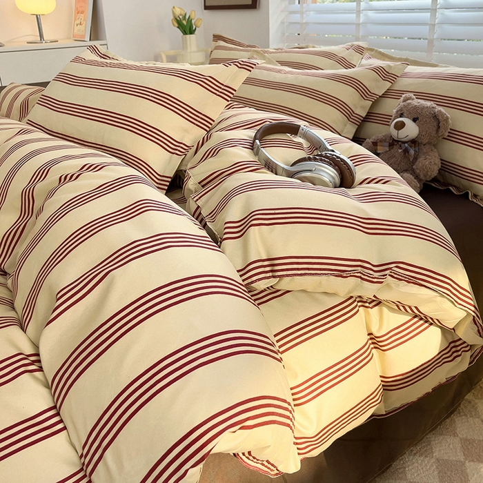 91家纺网 家纺一手货源 找家纺 楠沐家纺 2025新款亲肤柔软水洗棉磨毛印花被套 黑棕糖