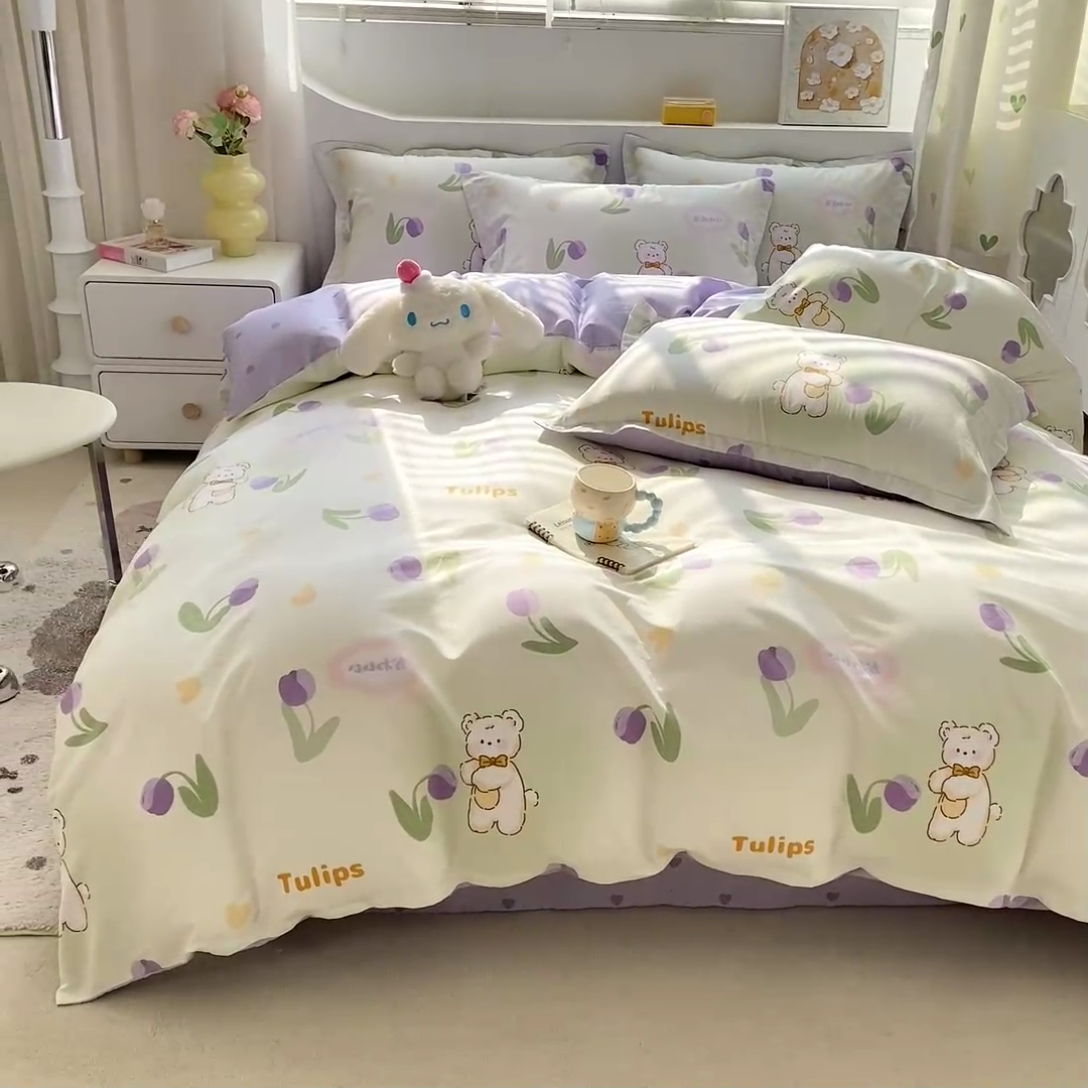 91家纺网 家纺一手货源 找家纺 朵安家纺 2024新款12868全棉单被套系列 欢乐熊