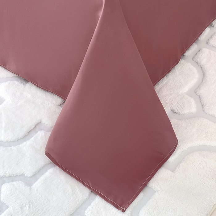 91家纺网 家纺一手货源 找家纺 楠沐家纺  2025年新款纯色亲肤芦荟棉水洗棉床单系列床单枕套 深豆沙