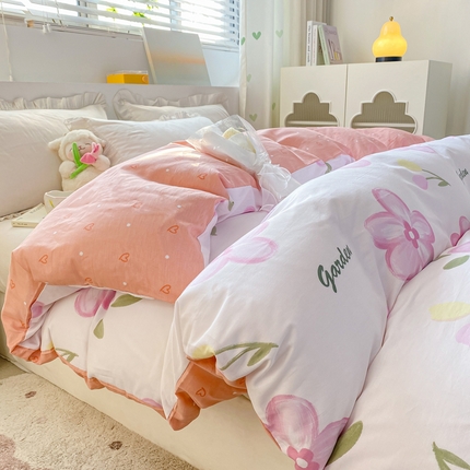 朵安家纺 2024新款12868全棉单被套系列 春熙-粉
