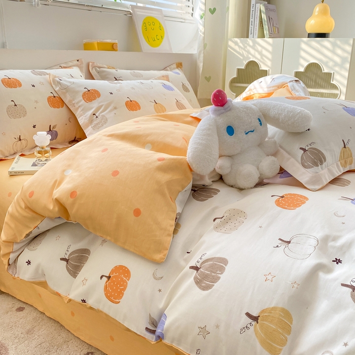 91家纺网 家纺一手货源 找家纺 朵安家纺 2024新款12868全棉四件套系列-四件套 思念南瓜