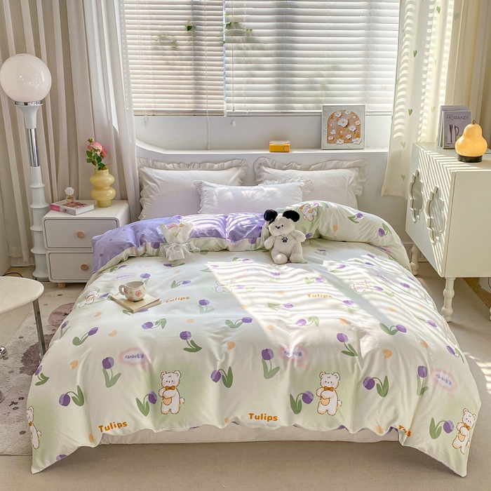 91家纺网 家纺一手货源 找家纺 朵安家纺 2024新款12868全棉单被套系列 欢乐熊