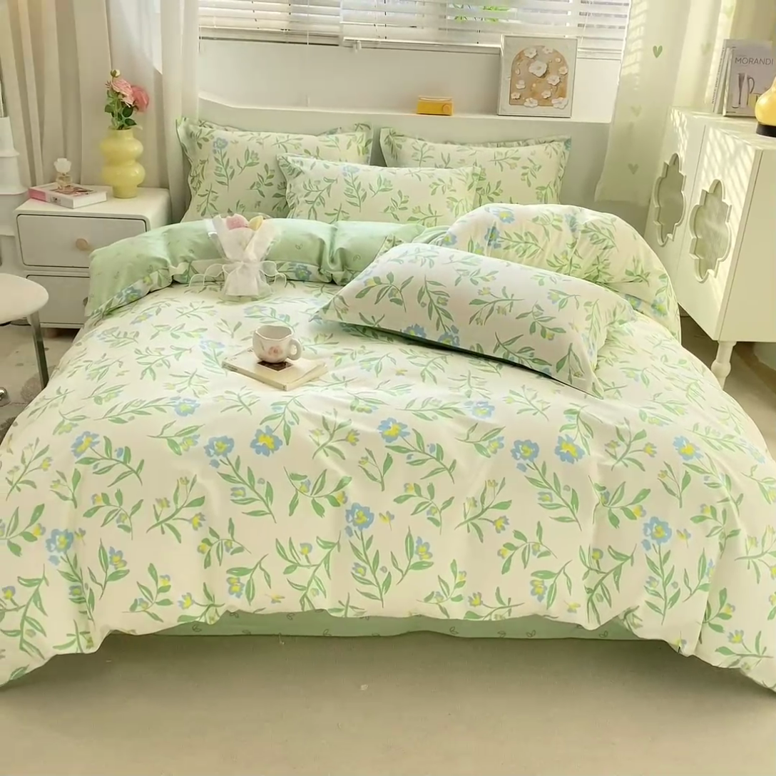 91家纺网 家纺一手货源 找家纺 朵安家纺 2024新款12868全棉单被套系列 沁园花香