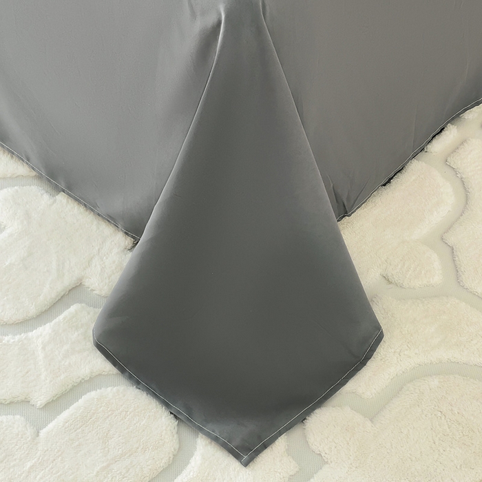 91家纺网 家纺一手货源 找家纺 楠沐家纺  2025年新款纯色亲肤芦荟棉水洗棉床单系列床单枕套 深灰