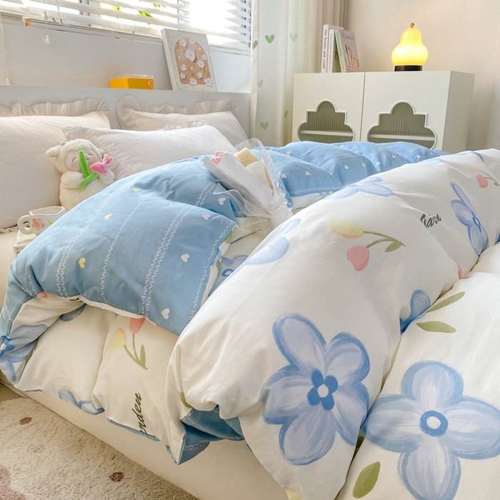 91家纺网 家纺一手货源 找家纺 朵安家纺 2024新款12868全棉单被套系列 春熙-兰