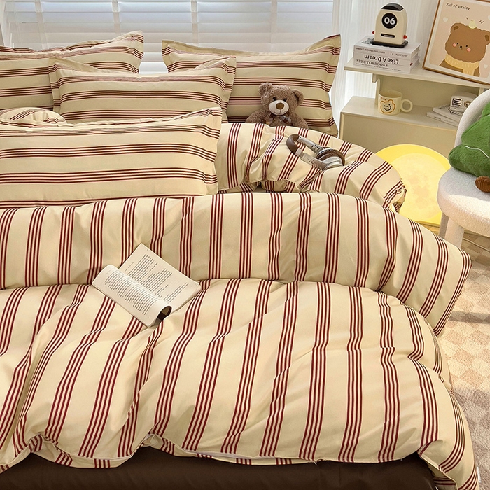 91家纺网 家纺一手货源 找家纺 楠沐家纺 2025新款亲肤柔软水洗棉磨毛印花被套 黑棕糖