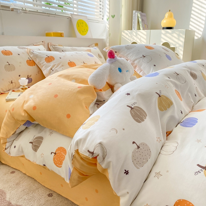 91家纺网 家纺一手货源 找家纺 朵安家纺 2024新款12868全棉四件套系列-四件套 思念南瓜