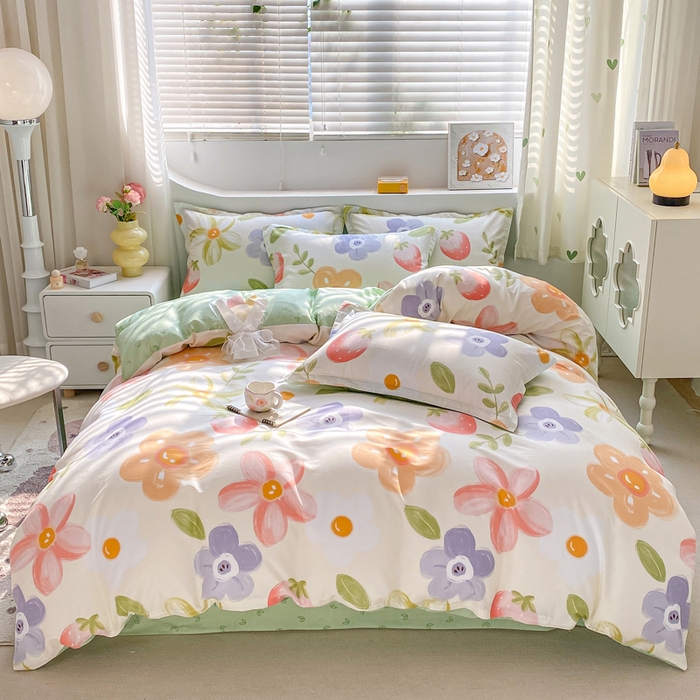 91家纺网 家纺一手货源 找家纺 朵安家纺 2024新款12868全棉四件套系列-四件套 草莓仙子