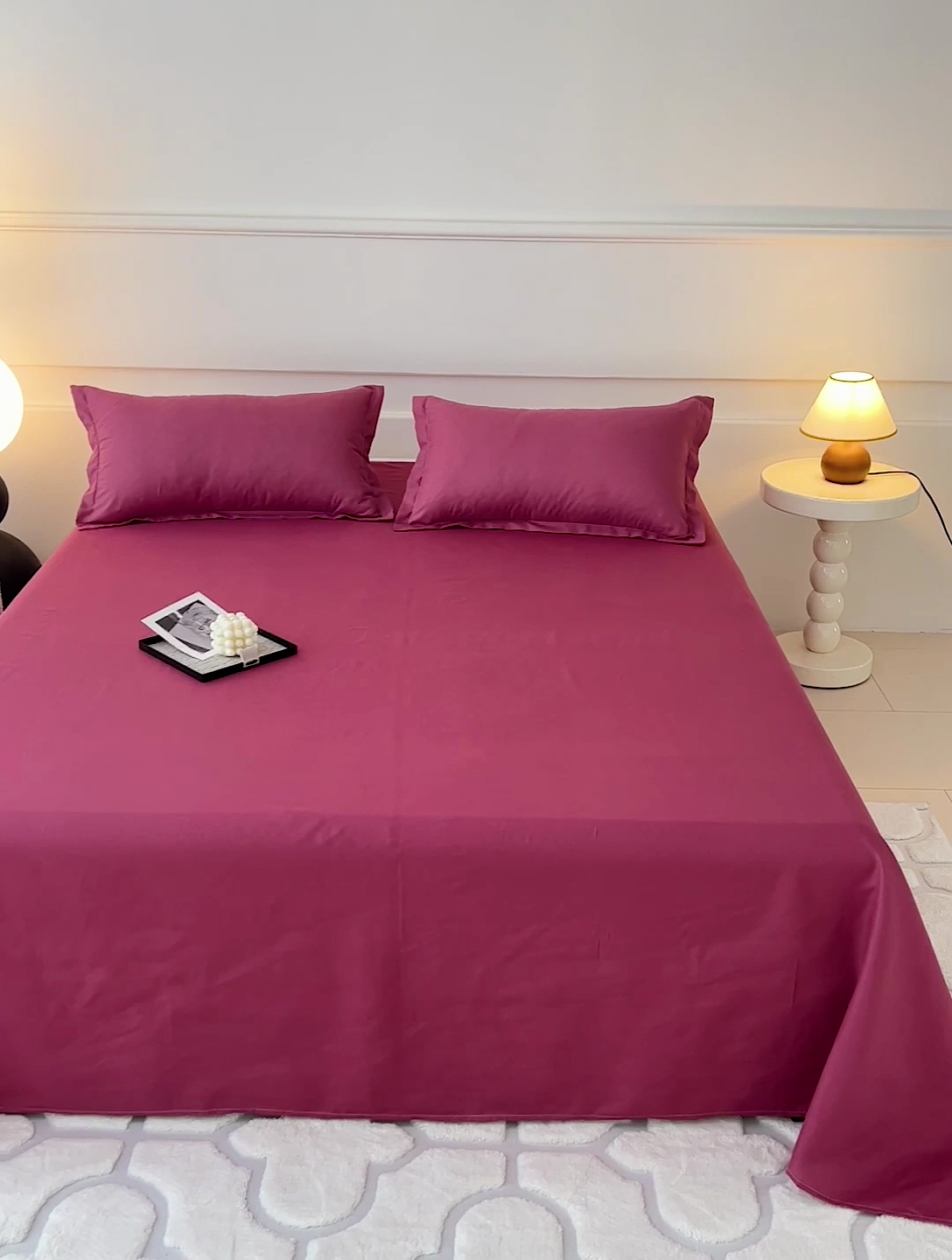 91家纺网 家纺一手货源 找家纺 楠沐家纺  2025年新款纯色亲肤芦荟棉水洗棉床单系列床单枕套 深豆沙