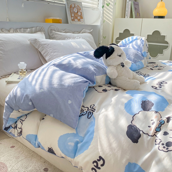 91家纺网 家纺一手货源 找家纺 朵安家纺 2024新款12868全棉单被套系列 斑点狗