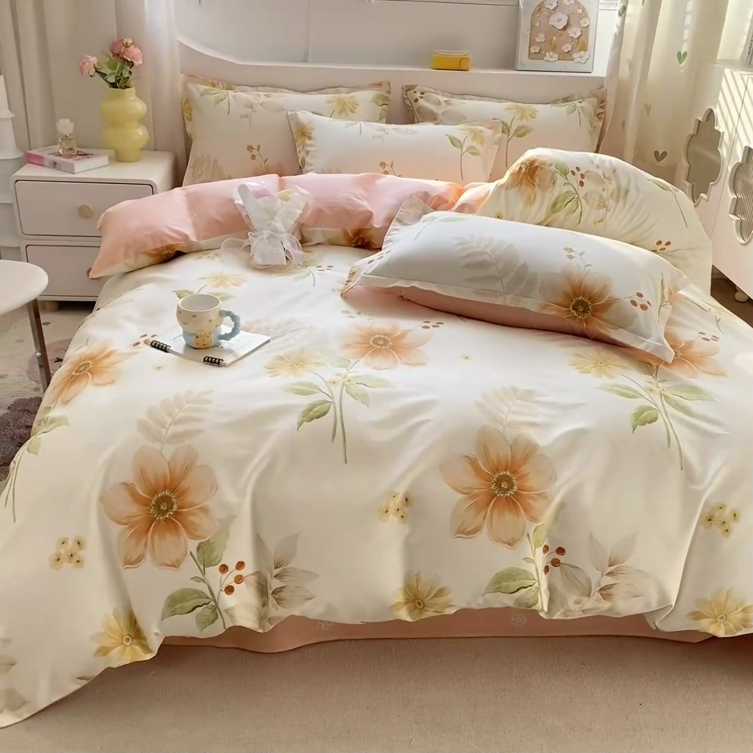 91家纺网 家纺一手货源 找家纺 朵安家纺 2024新款12868全棉单被套系列 云梦花都