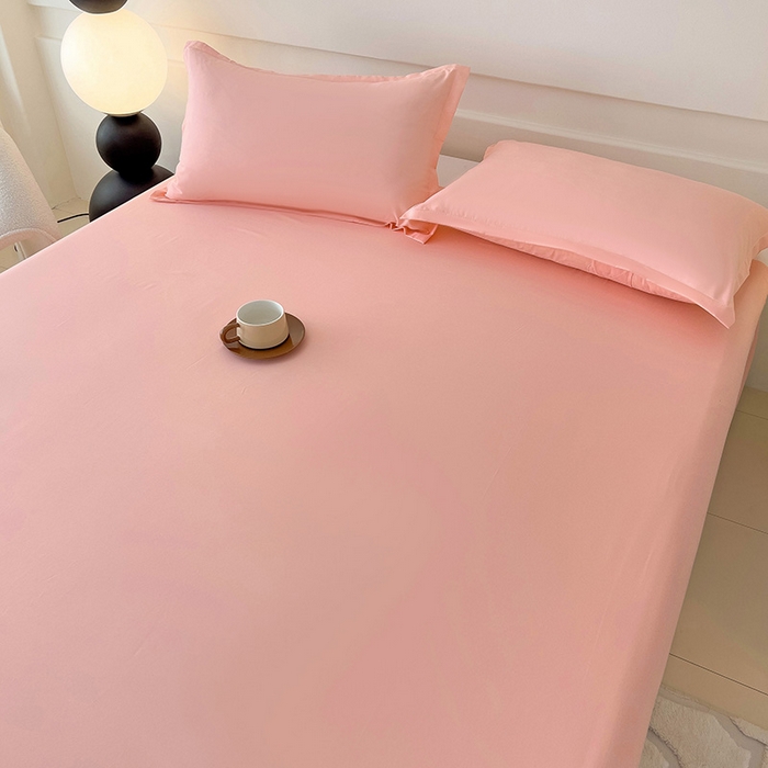 91家纺网 家纺一手货源 找家纺 （总）楠沐家纺  2025年新款纯色亲肤芦荟棉水洗棉床单系列-床单枕套