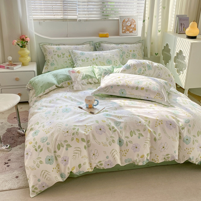 91家纺网 家纺一手货源 找家纺 朵安家纺 2024新款12868全棉四件套系列-四件套 花韵清香