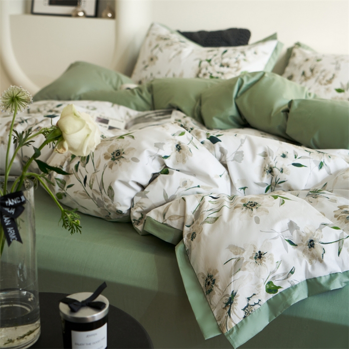 91家纺网 家纺一手货源 找家纺 （总）橙艺家居 2024新款全棉臻品柔棉立体小宽边四件套