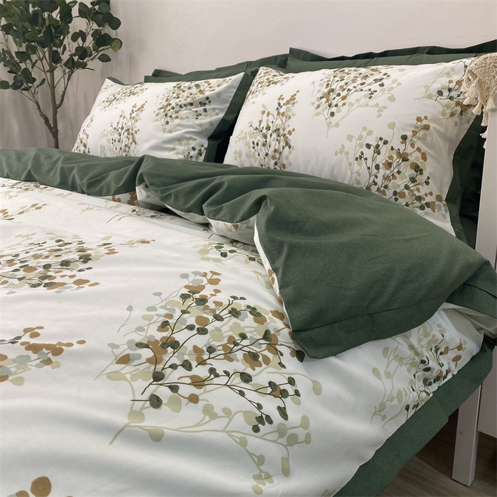 91家纺网 家纺一手货源 找家纺 橙艺家居 2024新款全棉臻品柔棉立体小宽边四件套 白芷-米