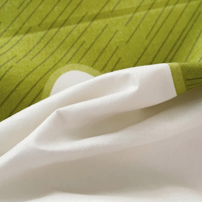 91家纺网 家纺一手货源 找家纺 楠沐家纺  2025年新款亲肤水洗棉芦荟棉印花床单系列 波浪纹-绿