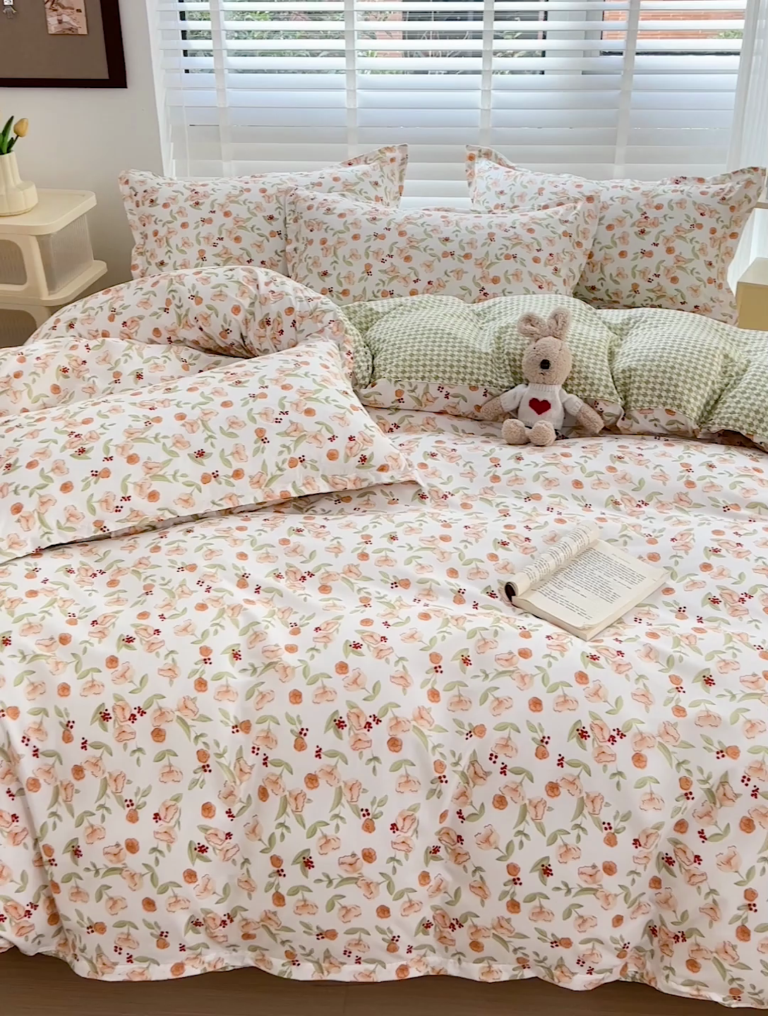 91家纺网 家纺一手货源 找家纺 楠沐家纺 2025新款亲肤柔软水洗棉磨毛印花被套 花千朵