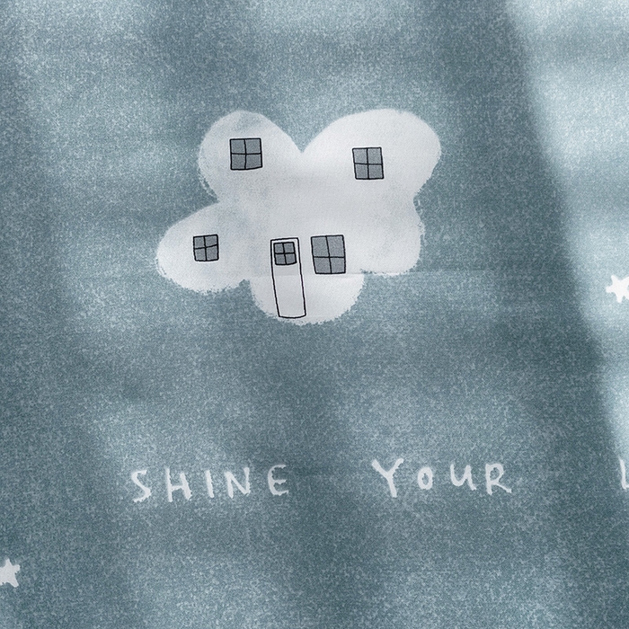 91家纺网 家纺一手货源 找家纺 楠沐家纺  2025年新款亲肤水洗棉芦荟棉印花床单系列 星星点灯