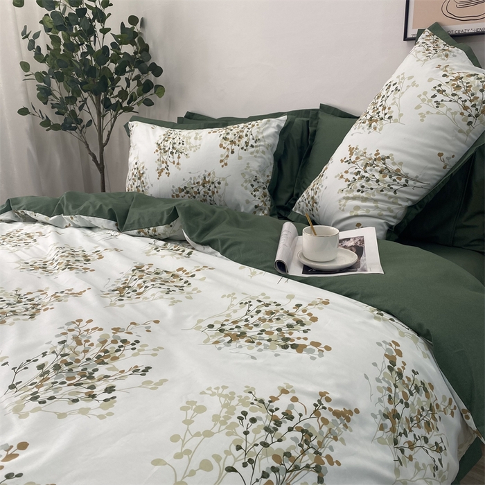 91家纺网 家纺一手货源 找家纺 橙艺家居 2024新款全棉臻品柔棉立体小宽边四件套 白芷-米